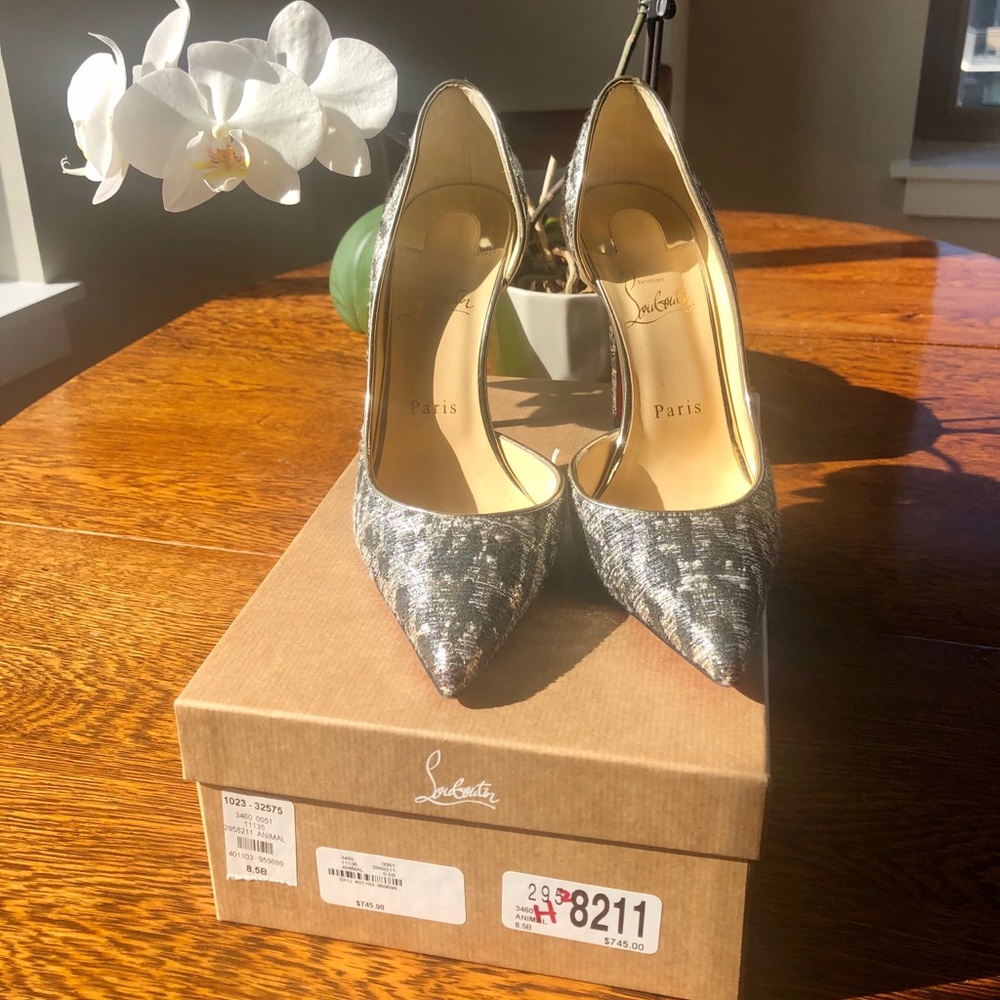Christian Louboutin Iriza 100 Lurex Gigi Leopard